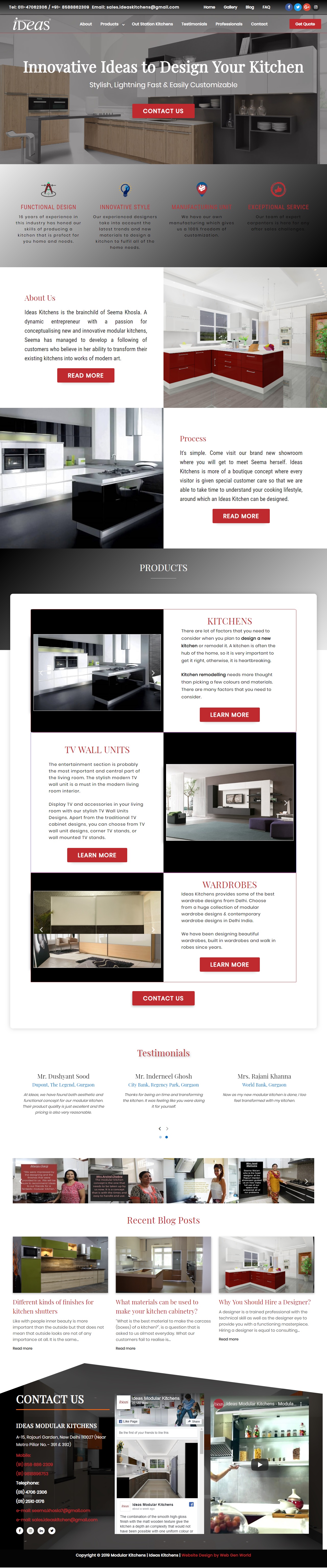 2Ideas Modular Kitchen Wardrobes Interior Designs Website Design Web Gen World