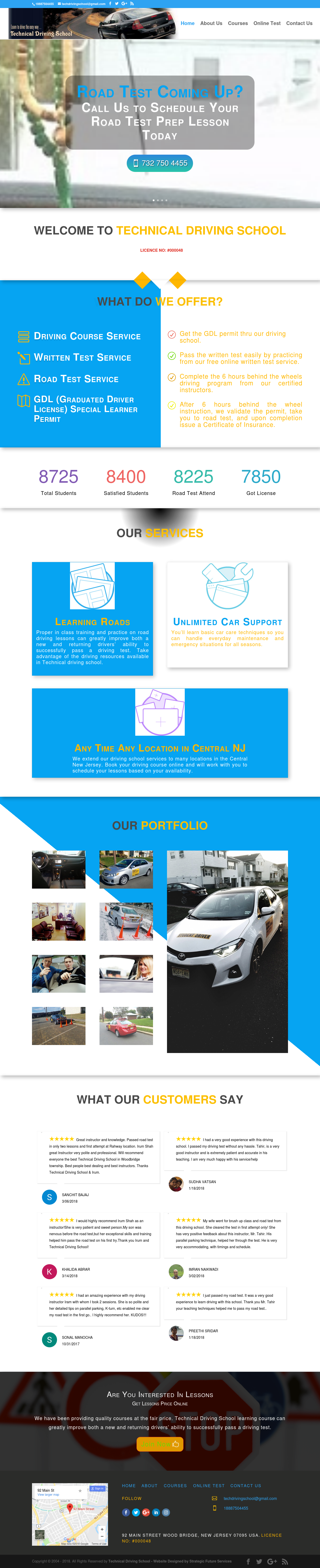 New Jersey USA based Technical Driving School Website Design in WordPress by Web Gen World