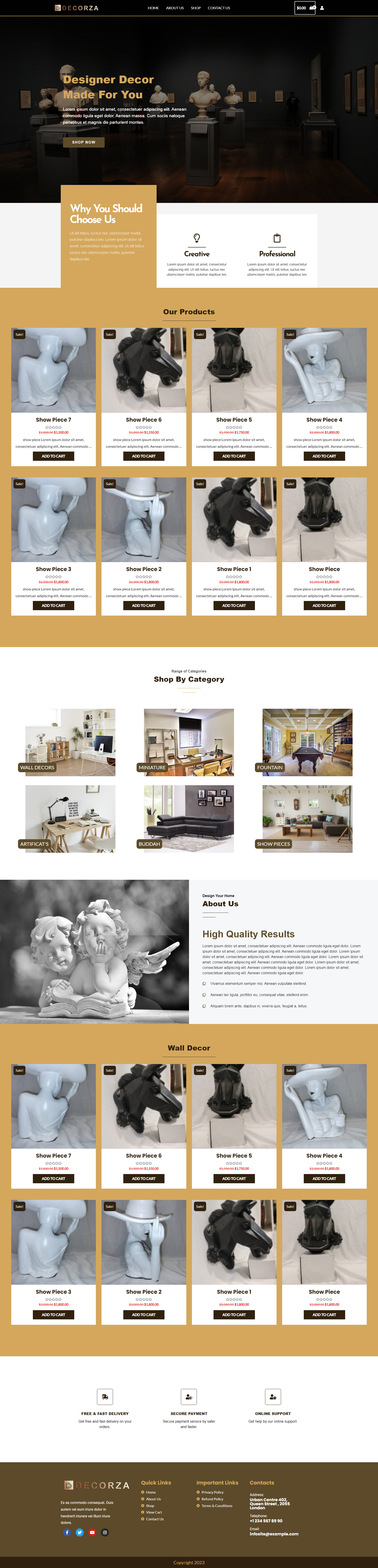 Portfolio 22 Home Décor – Decorza - India based Antique Pieces Decor Ecommerce Website Designed by Web Gen World