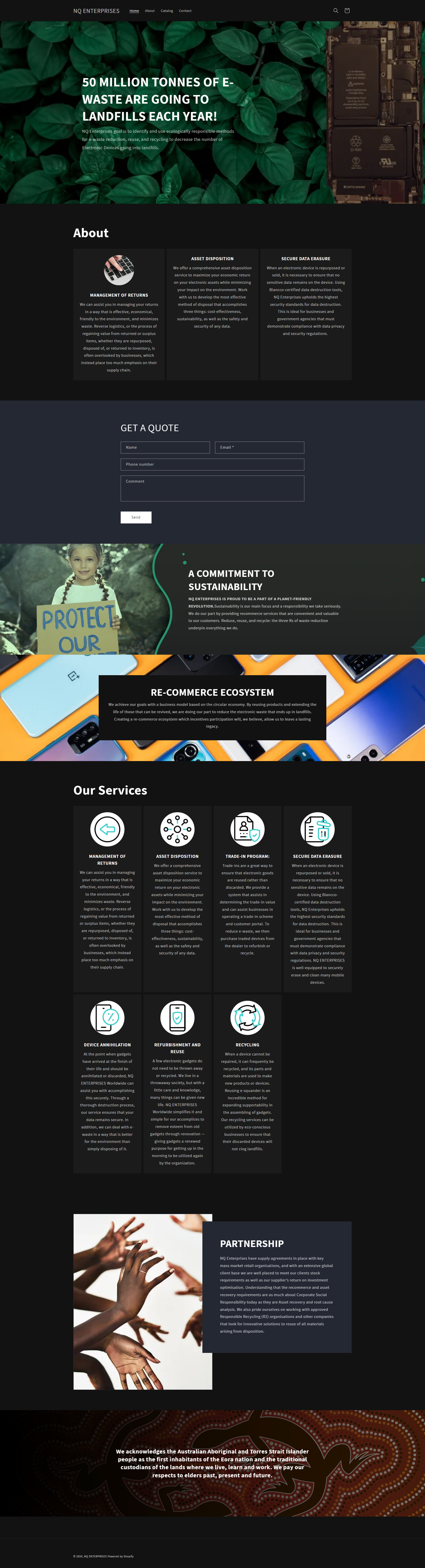 Portfolio 8 NQ Enterprises - Australia based Website Designed in Shopify by Web Gen World