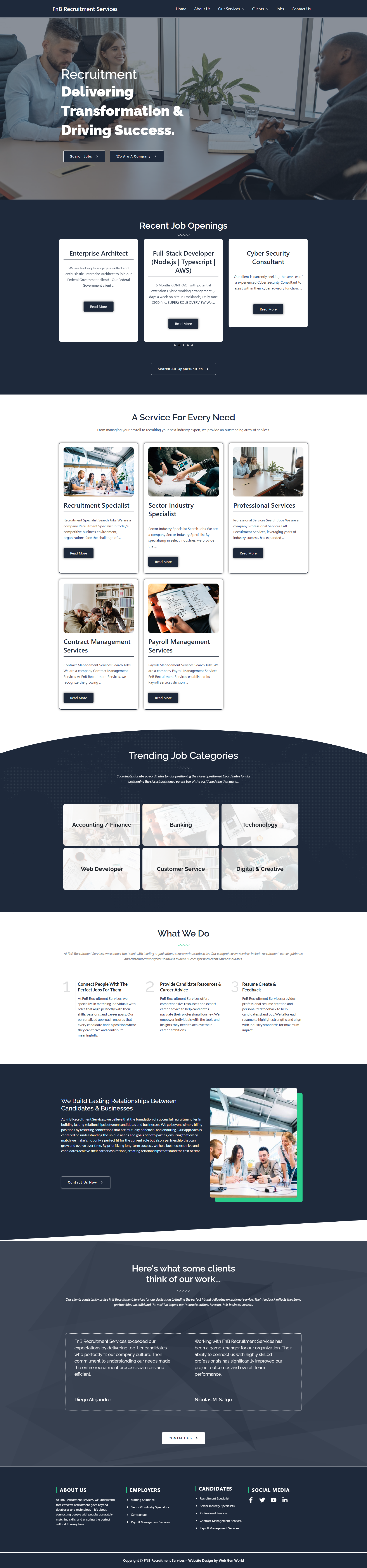 FnB Recruitment Services - Australia based WordPress Website designed by Web Gen World - fnbrecruitmentservice.com.au